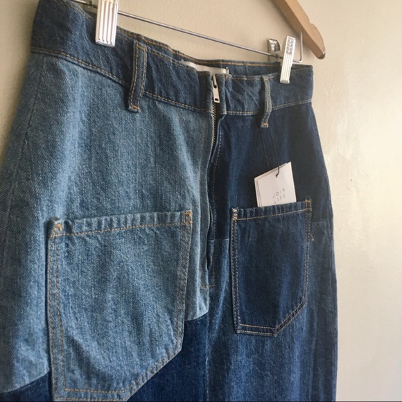 Zara Colourblock Denim Skirt - Picture 6 of 14